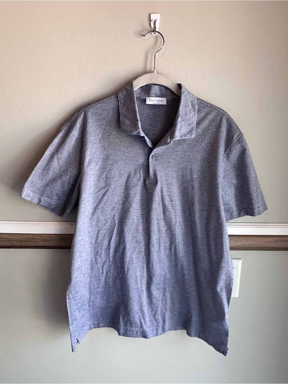 Gran Sasso Italy Blue Striped Short Sleeve Polo Shirt Cotton​